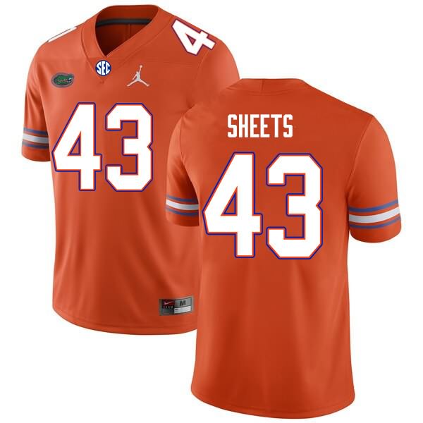 NCAA Florida Gators Jake Sheets Men's #43 Nike Orange Stitched Authentic College Football Jersey AJJ4664KO